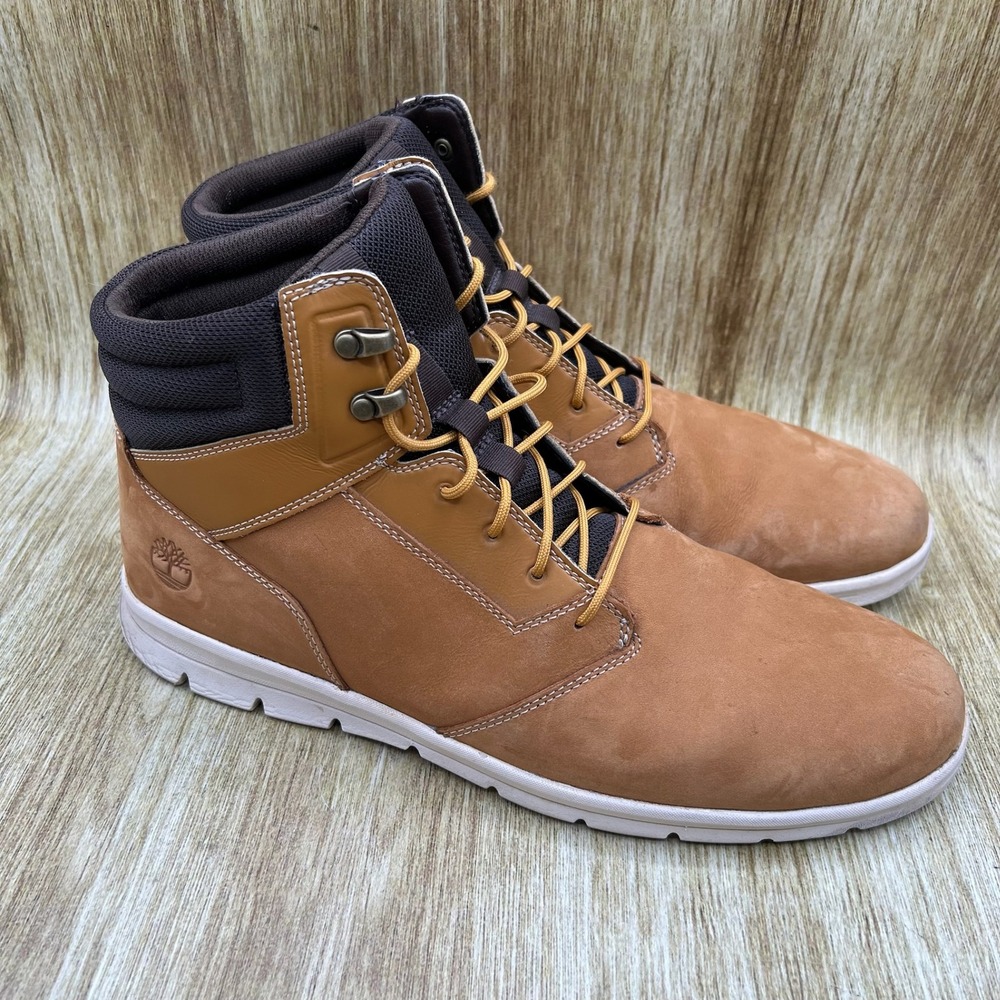 Timberland Graydon Sneakers Men's Size 13 Wheat Tan Nubuck Leather Boots A10EA